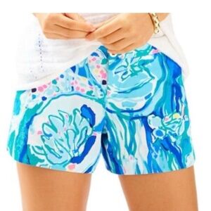 Lilly Pulitzer Adie 4" Shorts Aquatic Garden Size 4